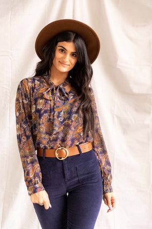 Starry Nights | Paisley Top (Navy) - PepperLilly