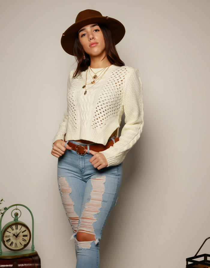 Zaria | Cable Knit Crop