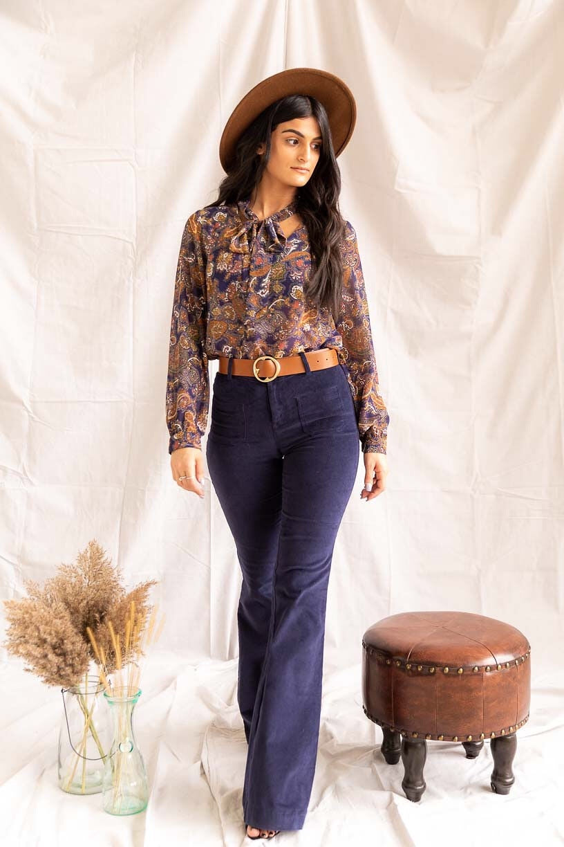Southern Belle | Bell Bottoms (Navy) - PepperLilly
