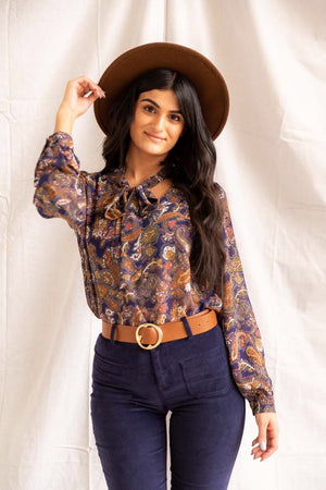 Starry Nights | Paisley Top (Navy) - PepperLilly