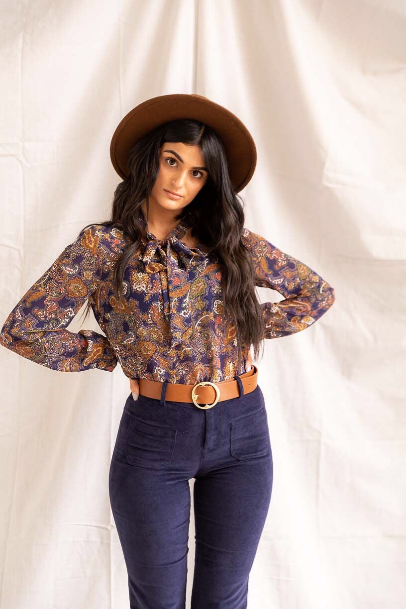 Starry Nights | Paisley Top (Navy) - PepperLilly